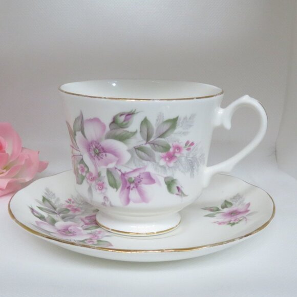 Duchess TEACUP & Saucer Pink Floral Vintage (K638) - Picture 1 of 8